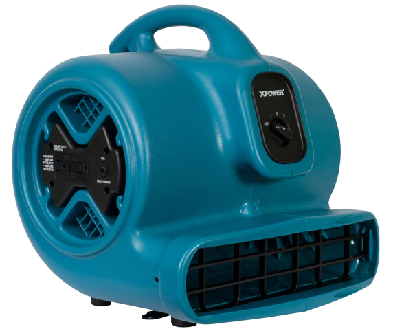 XPOWER P-600A 1/3 HP LARGE INDUSTRIAL AIR MOVER WITH BUILD-IN POWER OUTLETS